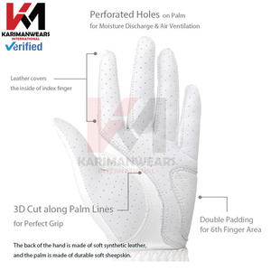 Guantes de Golf de Cuero Sintético con Logotipo Personalizado OEM, Profesionales, para Todo Clima, de Alta Adherencia, Transpirables, Equipo de Entrenamiento de Golf, Venta al Por Mayor de Fábrica - Product Image 2