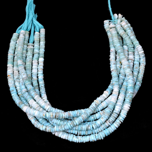 Cuentas facetadas Heishi de Larimar de 7mm-8mm, piedras preciosas semipreciosas naturales de Larimar multicolor, cuentas sueltas en forma de rueda/tire/rondelle para joyería. - Product Image 1