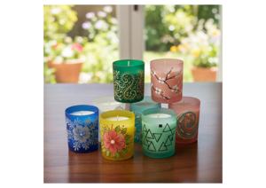 Elegant Soy Wax Cylinder Scented Jar with Floral & Artistic Patterns Handmade for Home Decoration Christmas & Weddings - Product Image 2