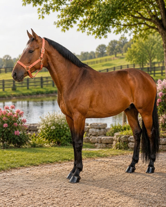 Coral Orange PP Horse <b>Halter</b> with Gold Buckles and Rings Adjustable Rope Style for Riding and Training - Product Image 3