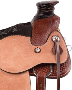 Nouveau kit professionnel de selle occidentale en cuir véritable italien, selle avec étriers, service pour couverture en cuir, disponible en vente en gros - Product Image 3