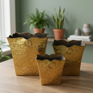 Nouveau vase à fleurs en métal de luxe fait à la main, décoration florale de table haut de gamme et décoration de restaurant - Product Image 6