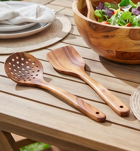 Ensemble de couverts en bois naturel fait main, couleur brun intense, design minimaliste et épuré, parfait pour les dîners et les mariages - Product Image 2