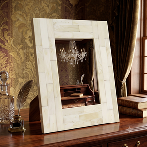 Rustic Adjustable Wooden <b>Photo</b> <b>Frame</b> with Mother of Pearl and Bone Inlay Handmade OEM Wholesale - Product Image 1