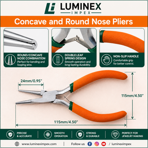 LUMINEX IMPEX LUB=113 <b>Long</b> <b>Nose</b> Stainless Steel Lightweight Smooth Work Jewelry Making Polishing Pliers - Product Image 4
