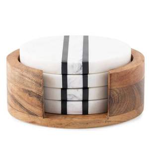 Premium Marble Coasters Set With Holder For Dining <b>Table</b> <b>Protection</b> Stylish Home And Hotel Decoration - Product Image 6
