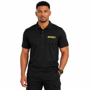 Polo de sécurité uni haut de gamme à manches courtes, anti-humidité, tenue de travail durable, uniforme pour personnel de contrôle des biens - Product Image 2