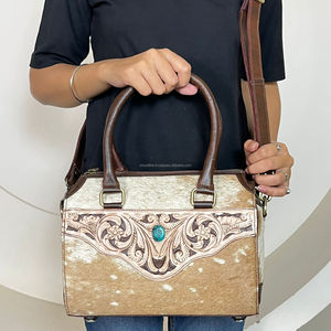 Handmade 2026 Cowhide <b>Medium</b> Speedy Bag Tooled Leather Western <b>Handbag</b> with Shoulder & Crossbody Spacious Travel Duffel Bags - Product Image 4