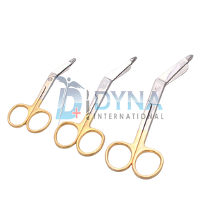 Juego de 3 Tijeras Dentadas para Vendajes Lister de Alta Calidad (Recubrimiento Dorado), Instrumentos Ortopédicos de Clase I con Certificación CE - Product Image 1
