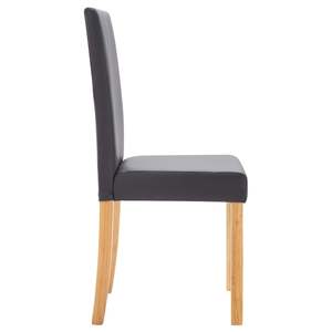 Ensemble de 4 chaises de salle à manger en simili cuir gris et bois, taille standard - Product Image 5