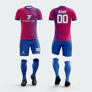 Conjunto de Uniforme de Fútbol para Hombre T-Stitch Lab, Camiseta de Manga Corta con Cuello Redondo y Rayas, Pantalones Cortos y Calcetines, Poliéster que Absorbe la Humedad, para Toda Temporada - Product Image 2