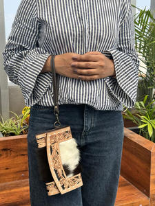 กระเป๋าคลัทช์หนังวัวแบบมีเครื่องมือสำหรับแกะสลักมาใหม่กระเป๋าคลัทช์มีสไตล์กระเป๋าสตางค์หนังสไตล์ตะวันตก - Product Image 2