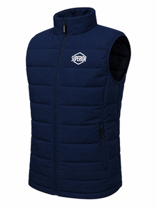 Gilet matelassé d'hiver pour homme personnalisé, veste sans manches de haute qualité avec protection coupe-vent, poches zippées sécurisées pour la randonnée - Product Image 1