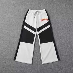 Pantalon de survêtement homme streetwear personnalisé en coton molletonné épais à rayures sur le bas, taille haute, coupe large et décontractée, effet usé, haute qualité - Product Image 5