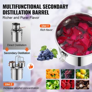 Distillatore Elettrico in Acciaio Inox da 5 Galloni/19 L con Doppio Condensatore e Serpentina in Rame a Raffreddamento Rapido - Product Image 4