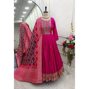 Vestidos de Noche Elegantes, Vestido de Fiesta con Pent y Dupatta - Product Image 1