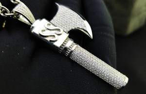 Colgante de Hacha Vikinga con Moissanita, Plata 925, Hacha de Batalla, Joyería Personalizada de Guerrero Estilo Hip Hop Iced Out, Mitología Nórdica, Chapado en Oro, Moda - Product Image 5