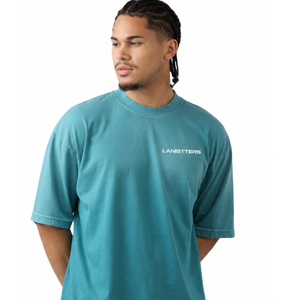 Camiseta de cuello redondo oversize para hombre, manga corta, hombros caídos, corte relajado, estilo casual urbano, venta al por mayor, camiseta básica de moda personalizada - Product Image 3