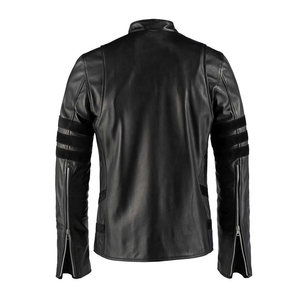 Chaquetas de Motociclista para Hombre, Chaqueta de Cuero Sintético PU, Personalizada, Otoño Invierno, Nueva, Cuello Alto, Corte Clásico, Lavada - Product Image 3