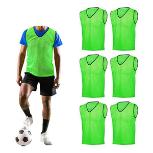 Sports Pinnies Packs of 6 or 12 Free <b>Size</b> <b>Mesh</b> Training Vests for Soccer Basketball Practice Breathable Lightweight Scrimmage - Product Image 1