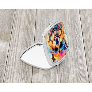 Miroir de maquillage de poche pliant compact pour femmes et filles Chow Chow Hippie Dawg miroir de voyage décoratif idée cadeau de poche - Product Image 2