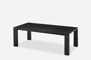 Juego de Mesa de Comedor Rectangular Moderno de Madera Negra Resistente para el Hogar, Apartamento, Casa de Campo, Villa, Hotel y Parque, Muebles para Comedores - Product Image 4