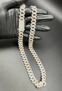 Cadena Cubana Iced Out de Plata de Ley 925 con Baño de Rodio y Moissanita VVS, Collar Cubano Miami, Joyería Hip Hop - Product Image 2