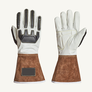 Goat Grain & Cowhide Split Leather Tig Mig Welding <b>Gloves</b> with TPR Impact Palm Heat & Cut Resistance for <b>Thinsulate</b> Lined Smooth - Product Image 1