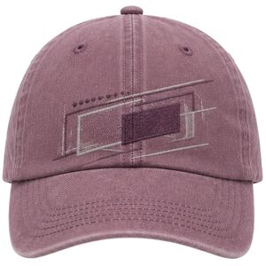 Dusty Mauve Vintage Washed <b>Baseball</b> <b>Cap</b> With Minimal Geometric Print Curved Brim Adjustable Unisex Custom Logo OEM ODM Hat - Product Image 1