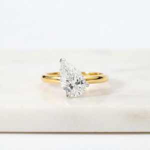 Bague solitaire élégante en diamant de laboratoire taille poire IGI, en or 14K 18K, pour mariage, anniversaire, bijou de mariée, cadeau pour femme - Product Image 4