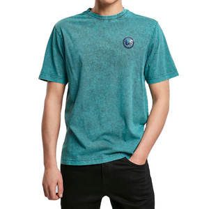 Camiseta cómoda con efecto acid wash para hombre, estilo clásico, informal, a la moda, 100% algodón, ajuste cómodo. - Product Image 1