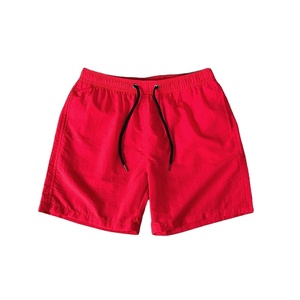 Pantalones Cortos Deportivos de Secado Rápido para Hombre, Color Sólido, Cintura Media, Cierre con Cordón, Tejido Informal de Poliéster, Logotipo Frontal, 140g, Azul - Product Image 2