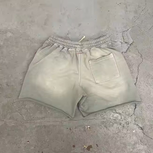 Shorts en molleton lavé pour femme, taille élastique avec cordon de serrage, pour la gym, la course, la détente, en molleton de coton vintage, décontracté, été, séchage rapide, logo personnalisé - Product Image 6