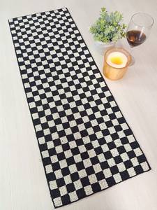 Chemin de table rectangulaire moderne en tissu à motif damier, antidérapant, noir et blanc, pour la décoration de la salle à manger à la maison - Product Image 5