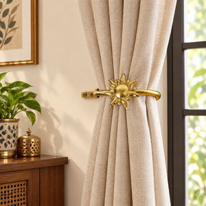 Sujetador de Cortina Premium de Metal Dorado con Diseño de Girasol para Decoración de Ventanas de Lujo en Salas de Estar, Dormitorios y Hoteles - Proveedor Mayorista - Product Image 3