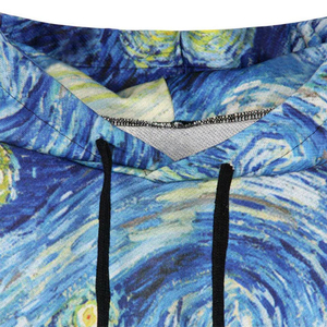 เสื้อฮู้ดพิมพ์ลาย Starry Night สำหรับผู้ชาย ทรงปกติ สวมใส่สบาย ผลิตจากผ้าโพลีเอสเตอร์ถัก พิมพ์ลายแบบ Sublimation Transfer เหมาะสำหรับใส่ในฤดูใบไม้ร่วง - Product Image 5
