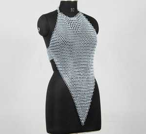 Irregular Cut Chainmail Halter Top Silver Plated Stainless Steel Fashion Armor <b>Dress</b> - Product Image 5