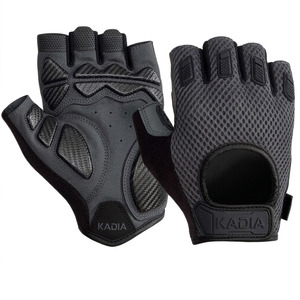 KADIA PU Leather Motorcycle <b>Gloves</b>-half Finger <b>Touchscreen</b> Compatible Hook Loop Closure Unisex Powerlifting Workout <b>Gloves</b> - Product Image 1