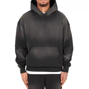 Ensembles de survêtements pour hommes en coton délavé à l'acide, avec impression numérique hivernale et patch brodé, coupe évasée, comprenant un sweat à capuche et un pantalon de survêtement - Product Image 6