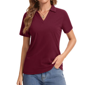 Producto en Oferta, Camiseta Polo de Corte Ajustado, Color Sólido, a la Moda, para Mujer, Precio Económico, Ropa Deportiva para Exteriores, Camisetas Polo para Dama - Product Image 1