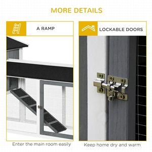 Gabbia per Conigli XXL in Legno con Vassoio e Rampa per Razze Medie - Cuccia Bianca per Piccoli Animali - Product Image 6