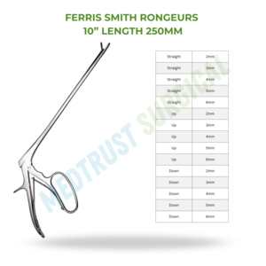 Ferris Smith Rongeurs 10 pouces 250 mm Instrument chirurgical neurochirurgical pour la coupe osseuse et la décompression vertébrale - Product Image 2