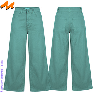 Pantalon baggy en denim pour femme avec plis arrière, tissu respirant, décontracté, toutes saisons, coton, poly, élasthanne, 9,29 OZ - Product Image 3