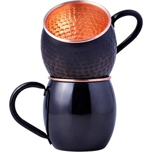 Mugs en cuivre martelé de grande qualité, vente directe d'usine, avec poignée en laiton, design artisanal, pour accessoires de bar et usage domestique - Product Image 4