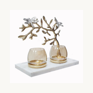Porte-bougie moderne en métal et verre, élégant, nouvelle arrivée, résistant à la chaleur, accessoires de décoration pour mariage et maison - Product Image 1