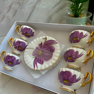 Elegant Blue Floral <b>Tea</b> <b>Set</b> With Premium Porcelain Material Stylish <b>Tea</b> Cups Decorative Teapot Serving Tray Sugar Bowl Milk - Product Image 6