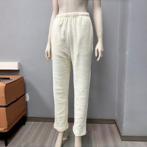 Pantalon de survêtement en molleton pour homme, taille élastique, épais, décontracté, hiver, avec poches latérales, style tricoté à devant plat - Product Image 2