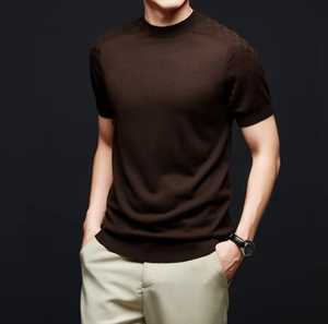 Men's Knitted Short Sleeve O-Neck <b>T</b>-<b>Shirt</b> Regular Fit 100% Cotton Eco-Friendly Casual Raglan Sleeve Animal Print - Product Image 6