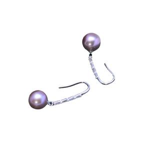 Pendientes de Plata de Ley S925 al por Mayor, Diseño de Flor Doble, Perlas de Agua Dulce Blancas de 9-10 mm, Luz Intensa, Pequeñas Imperfecciones, Aretes - Product Image 5