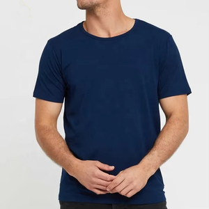 Men's Custom Colors Regular Fit Cotton T-Shirt Short Sleeve O-Neck Solid Color Casual Wear Jersey Knitted <b>Fabric</b> - Product Image 1